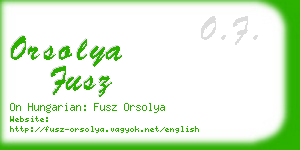 orsolya fusz business card